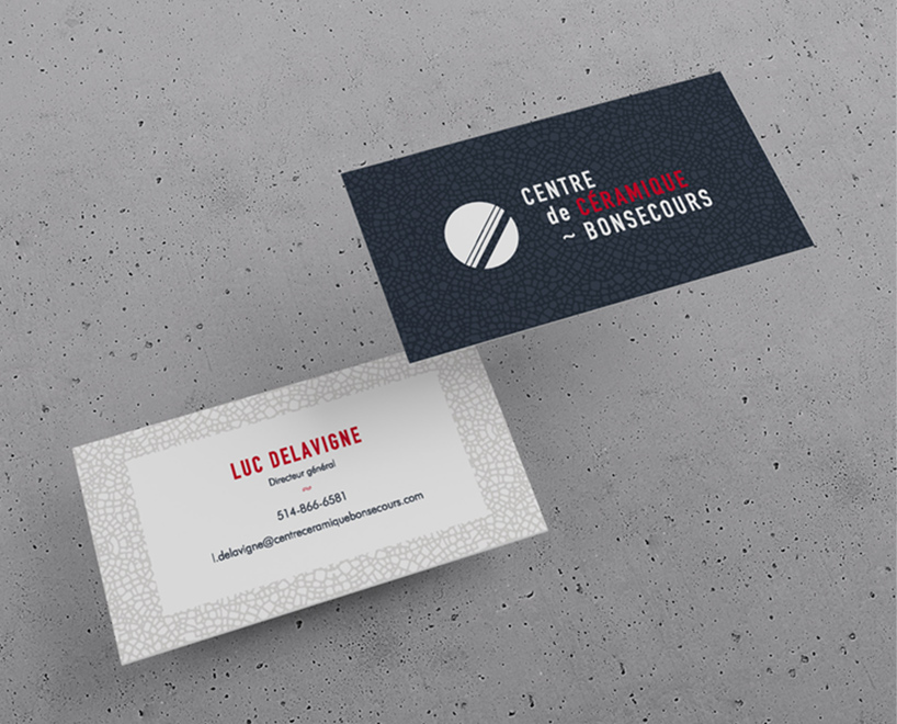 Carte d'affaires pour le Centre de céramique Bonsecours Montréal