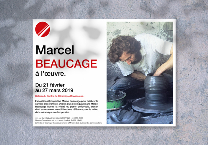 Visuel de l'exposition Marcel Beaucage Centre de céramique Bonsecours Montréal
