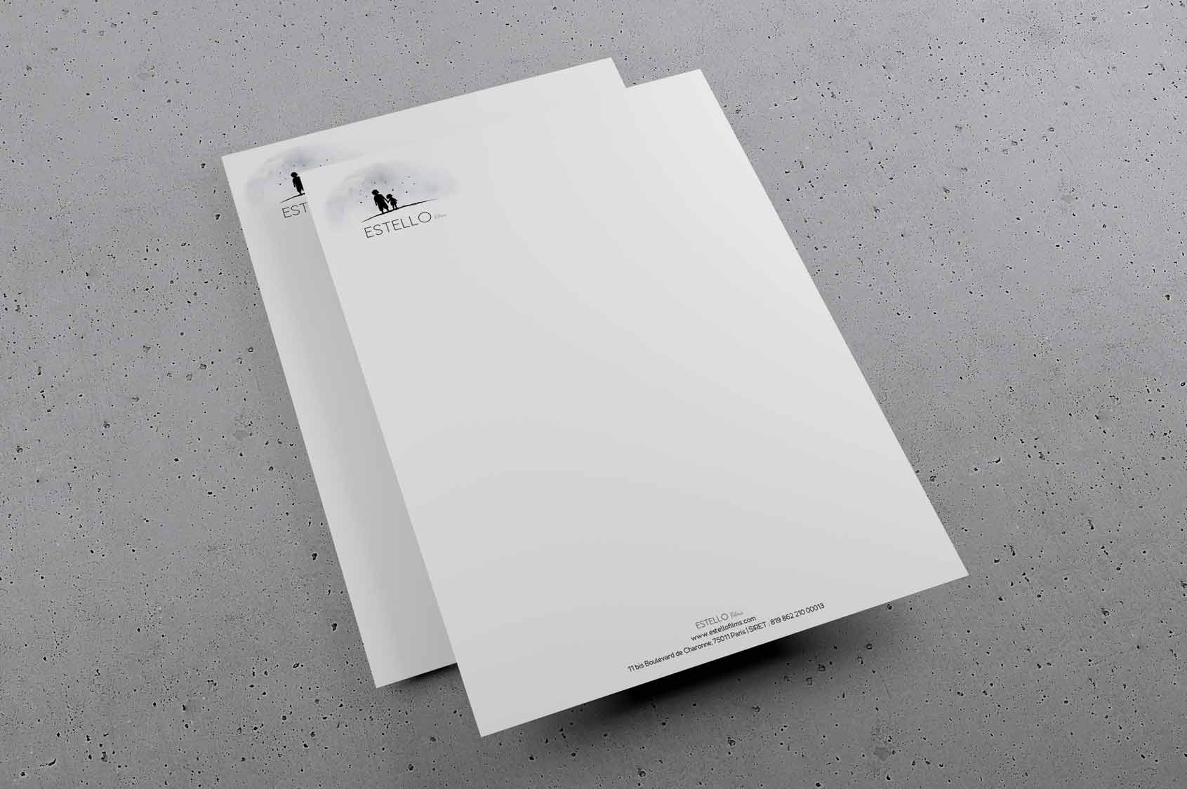 Courrier-en-tête Estello Films à Paris 