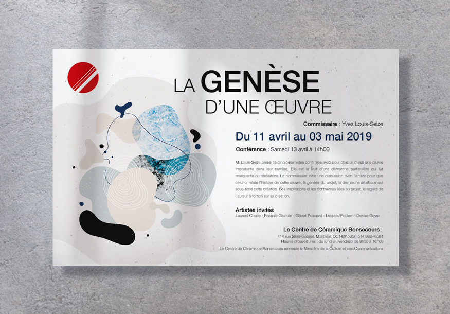 Visuel de l'exposition Genèse d'une oeuvre Centre de céramique Bonsecours Montréal