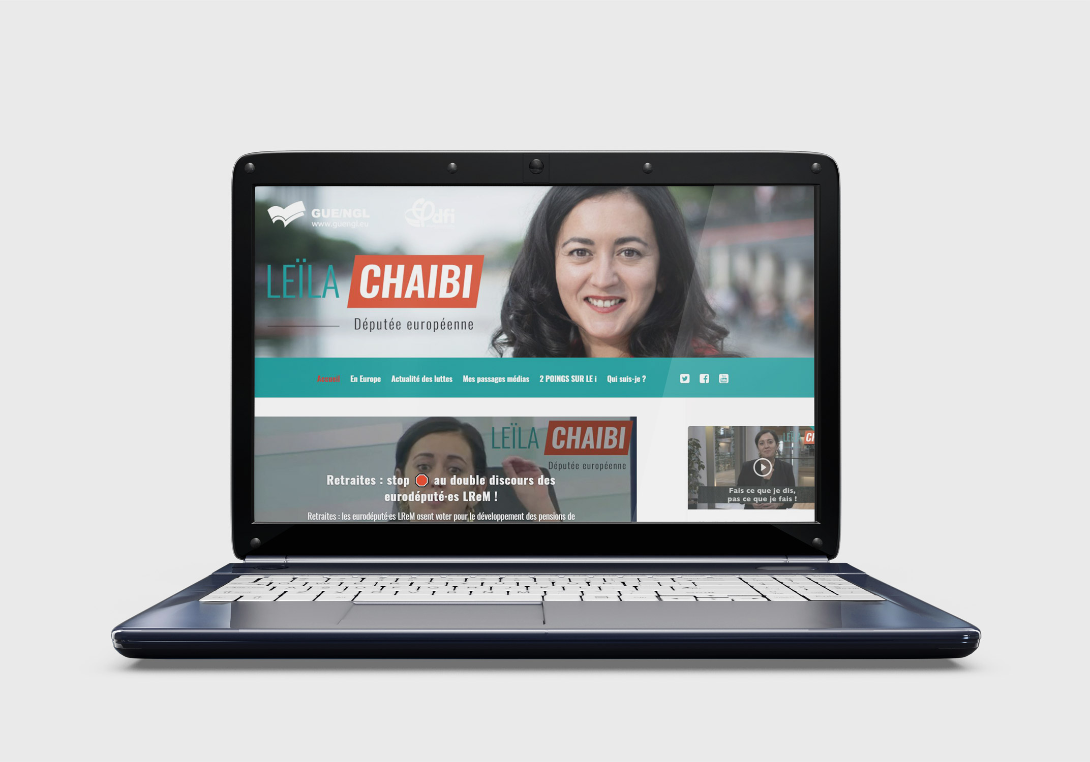 Mock Up du site de la députée Leïla Chaibi