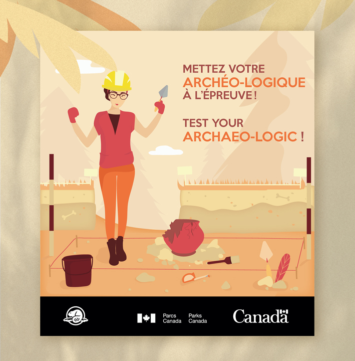 Affiche Remontez le temps pour Parcs Canada et Archéo-Québec 