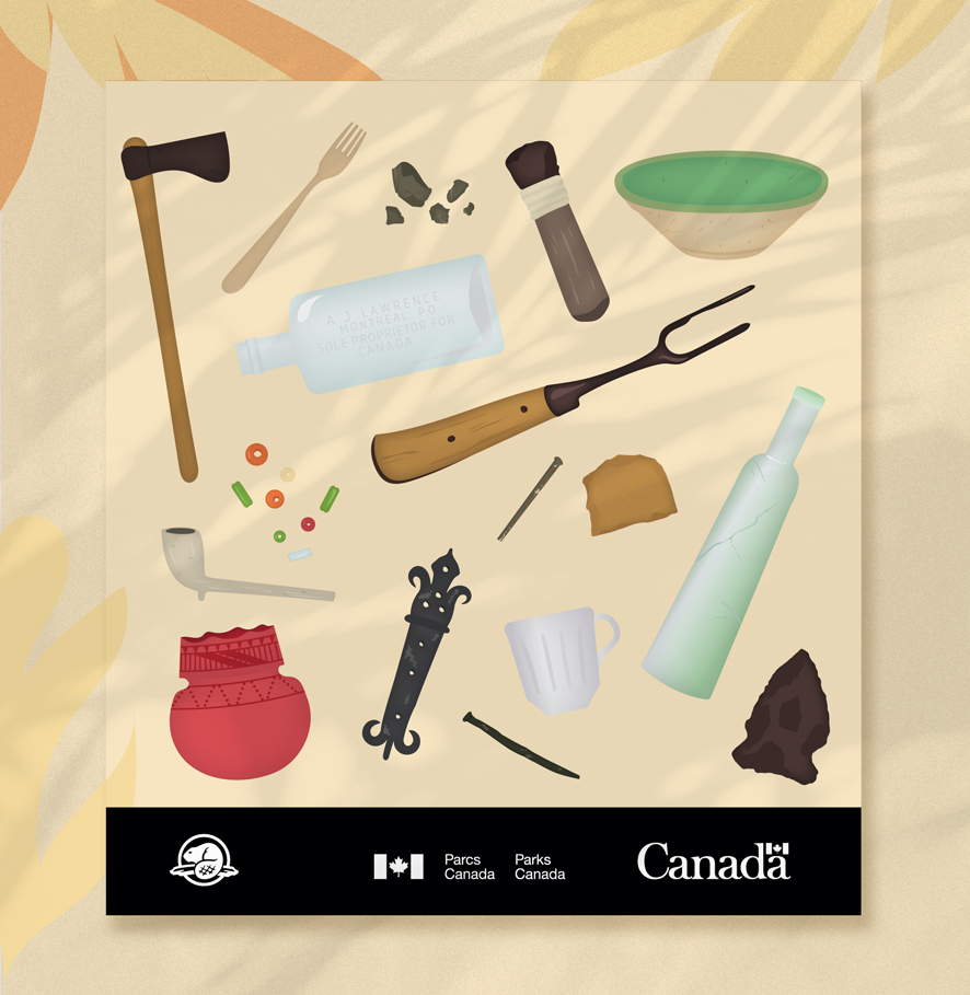 Identité visuelle pour le jeu Parcs Canada et Archéo-Québec